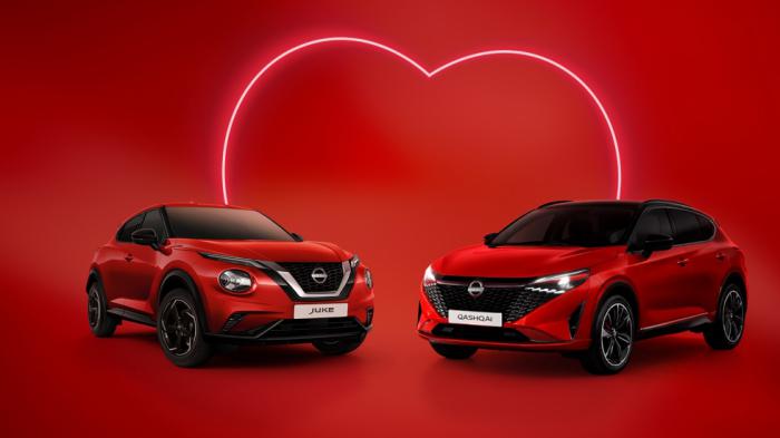 Nissan Juke και Nissan Qashqai: Σε κόκκινο χρώμα για τη γιορτή του Αγ. Βαλεντίνου